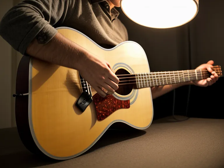 Hombre tocando la guitarra con cuerdas nuevas en un ambiente tranquilo