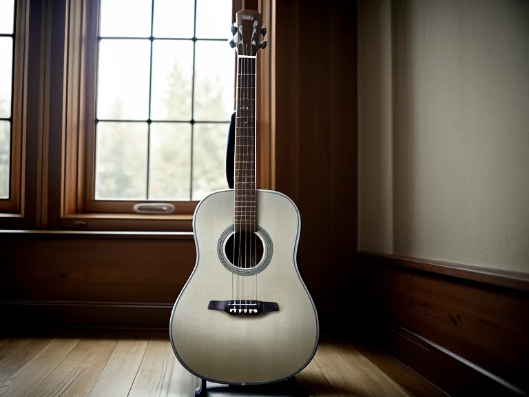 Cejilla o transportador colocado en el mástil de una guitarra acústica